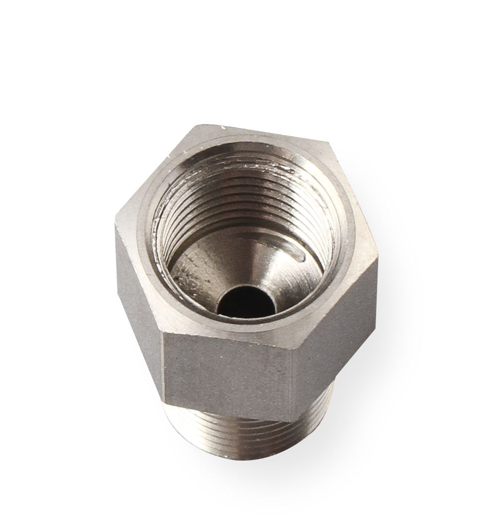 Hardline Adapter - Stainless Steel - 1/8" NPT Male to 10mm x 1.0 Concave Flare Female.