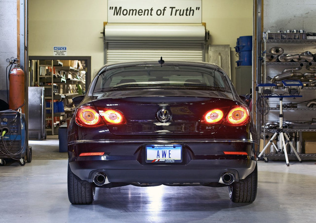 AWE Touring Edition Exhaust for VW CC 2.0T - Dual Outlet - Diamond Black Tips