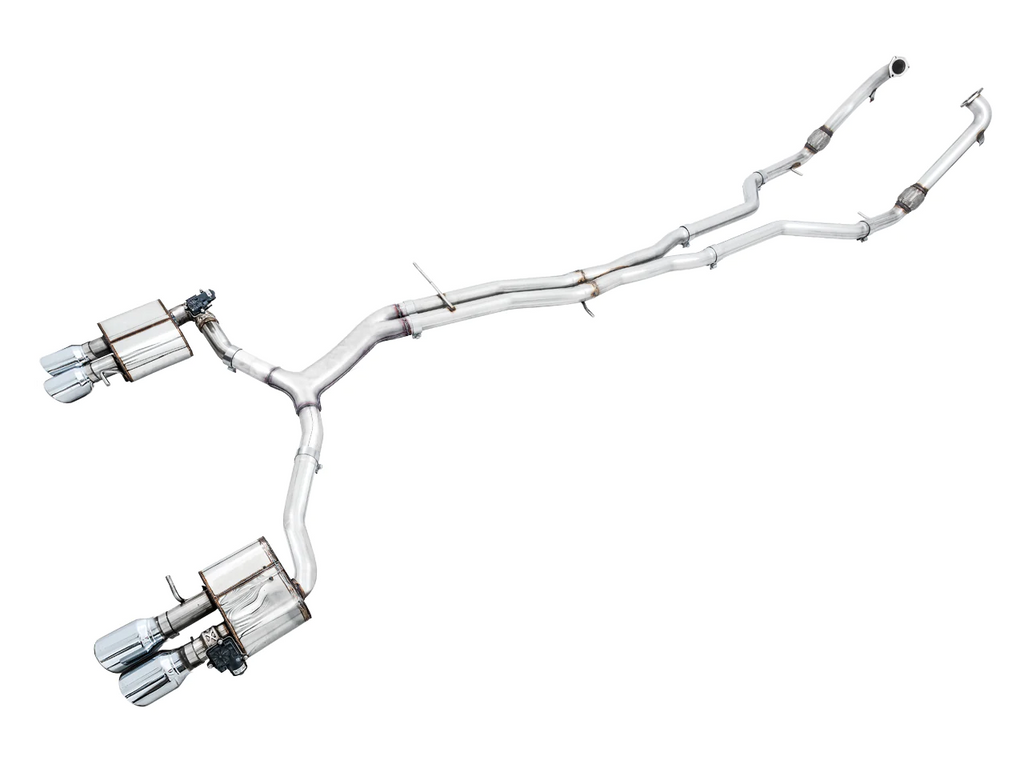 AWE SwitchPath™ Exhaust for Audi B9 S5 Sportback - 4" Chrome Silver Tips