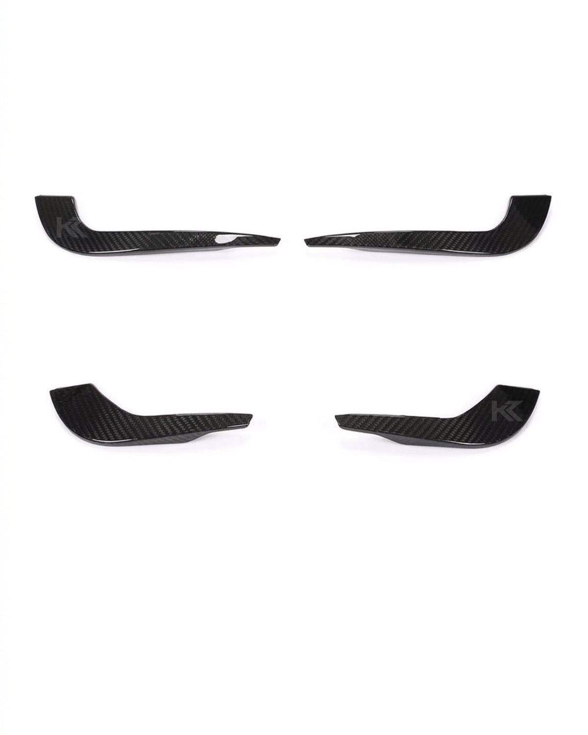 2017–2019 Audi A4 S-Line / S4 B9 Sedan Front Bumper Fins – Carbon Fiber