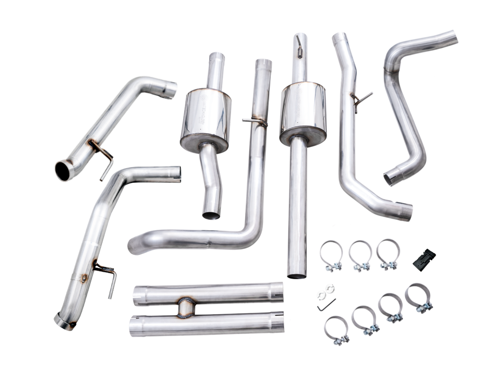 AWE 0FG Catback Exhaust for Silverado ZR2/Sierra AT4X - Dual Bashguard
