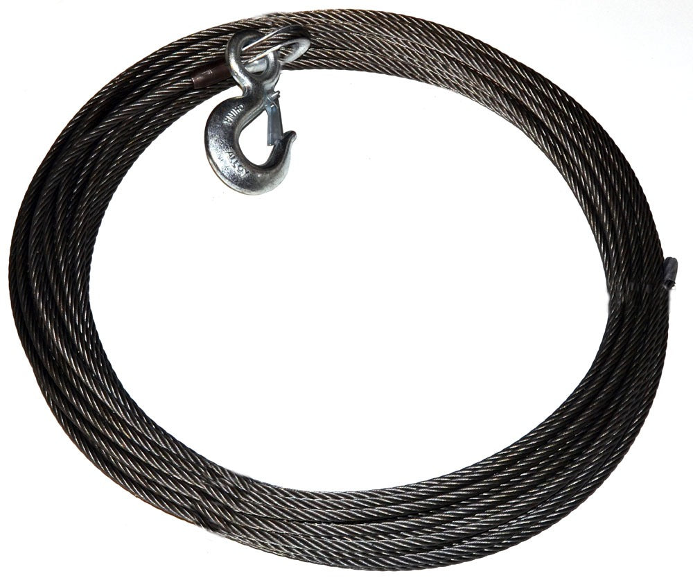 Replacement Steel Winch Rope - 3/8 in x 125 ft, EIPS