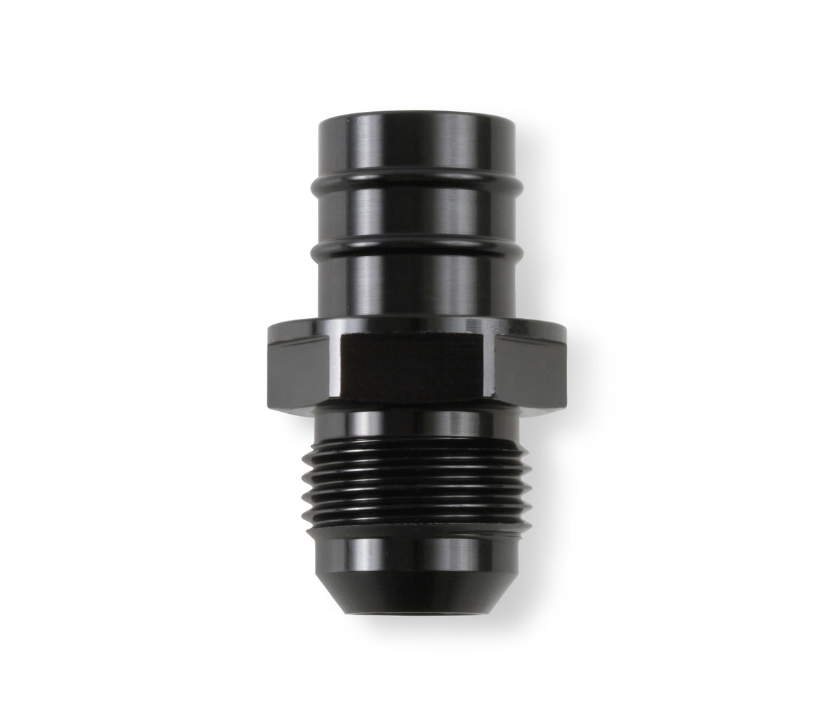 GM LS PCV Fitting -10 AN Male Black Anodized Finish - Fits Many GM OE Valve Covers w/ 3/4" ID on Grommet
