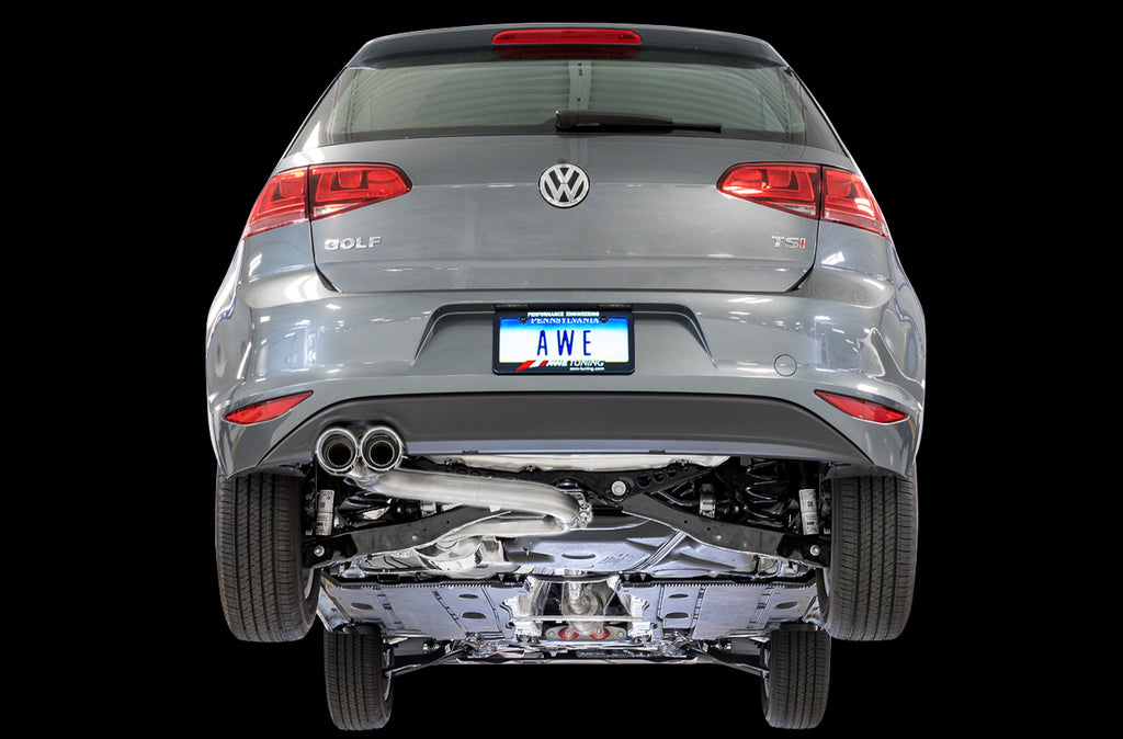 AWE Track Edition Exhaust for VW MK7 Golf 1.8T - Diamond Black Tips (90mm)