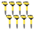 Ignition Coils SuperCoil Series 2011-2016 Ford 5.0L Coyote, Yellow, 8-Pack