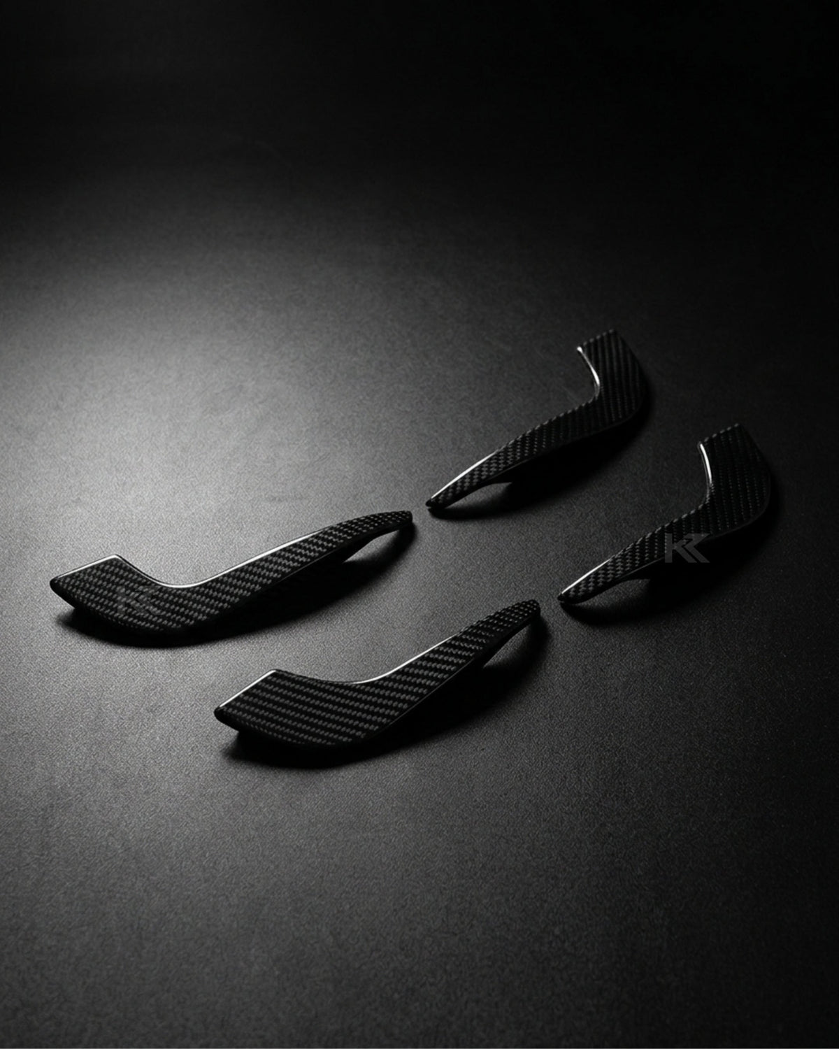 2017–2019 Audi A4 S-Line / S4 B9 Sedan Front Bumper Fins – Carbon Fiber