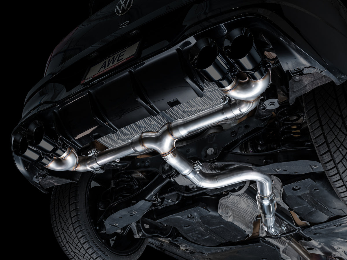 AWE Track Edition Exhaust for Volkswagen MK8 Golf R - Diamond Black Tips