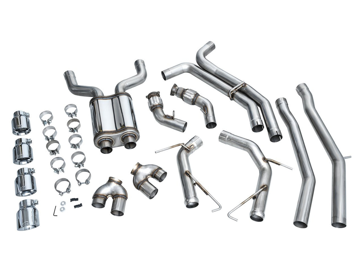 AWE Track Edition Exhaust for Audi C8 S6/S7 - 4.5" Chrome Silver Tips