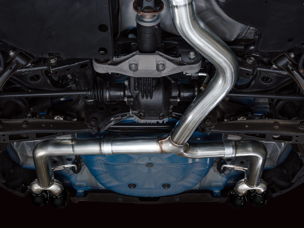 AWE Track Edition Catback Exhaust for VB Subaru WRX - 4" Diamond Black Tips