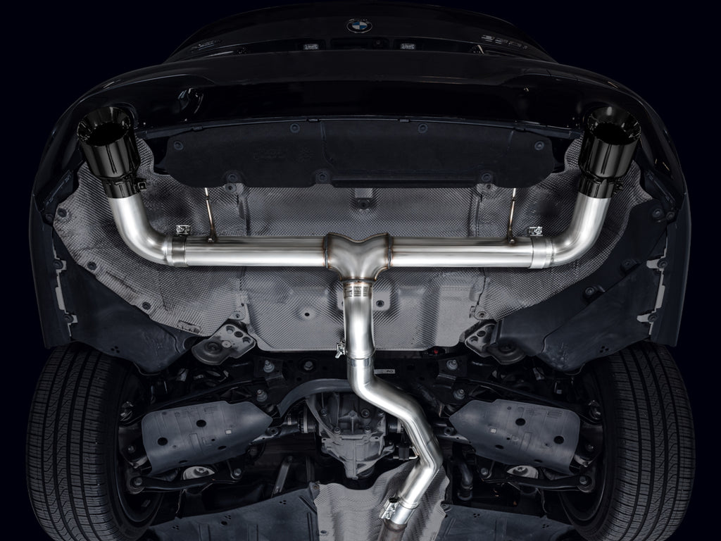 AWE Track Edition Axleback Exhaust for BMW G2X 330i/430i - 4.5” Diamond Black Tips