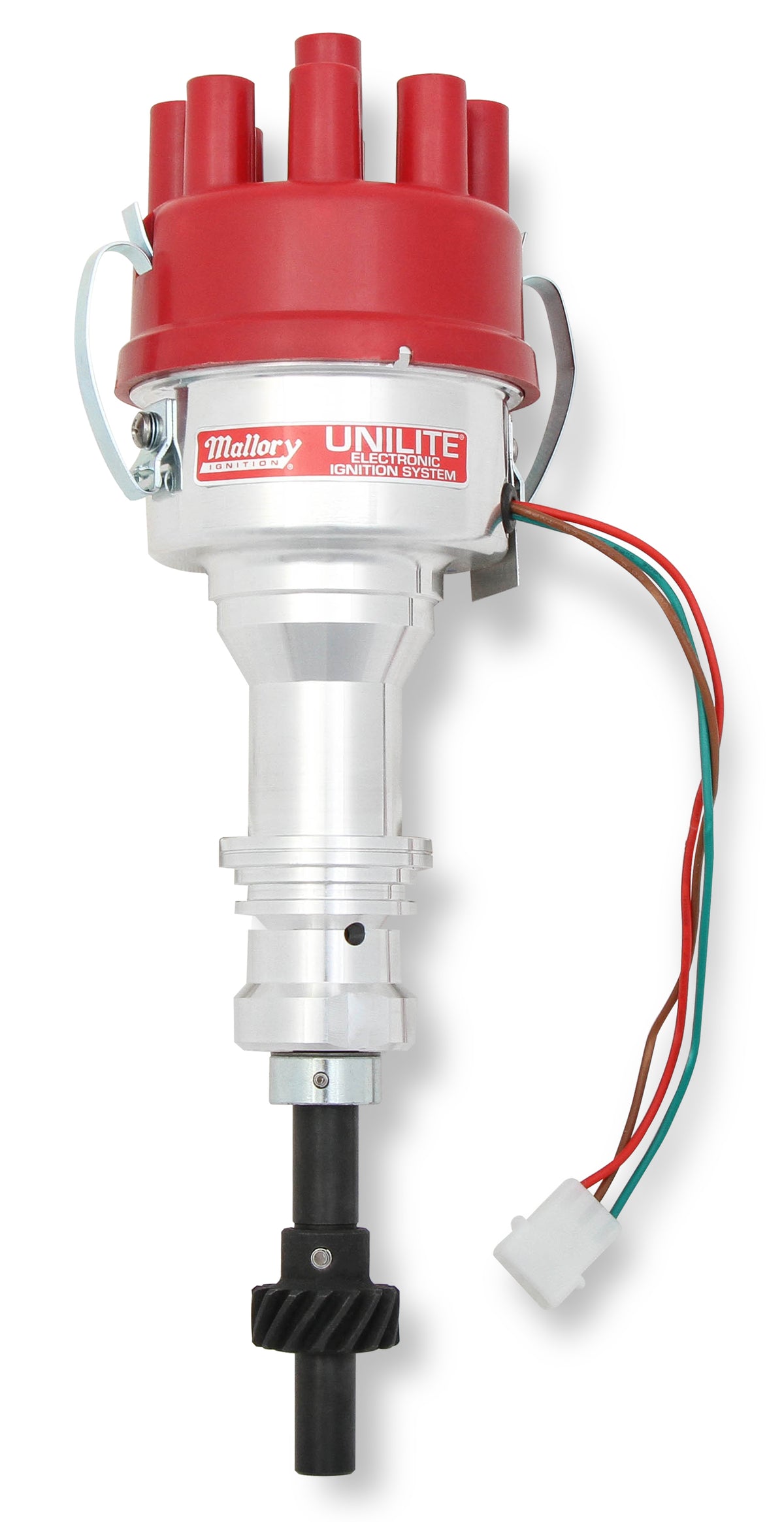 Mallory Unilite Distributor with built-in electronic ignition module.