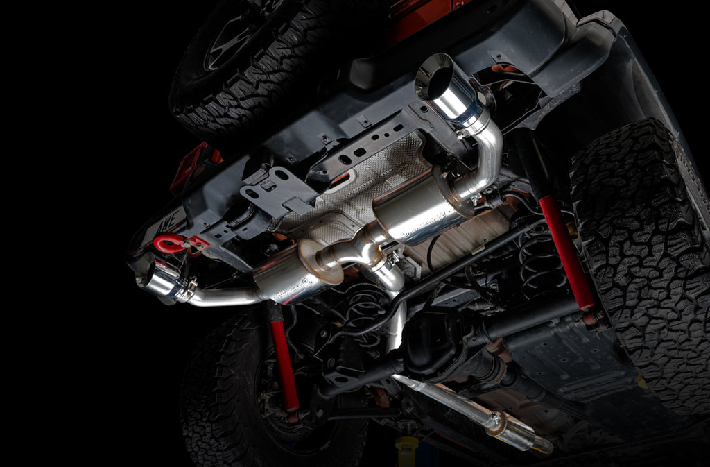 AWE Tread Edition Axleback Dual Exhaust for Jeep JL/JLU 3.6L/2.0T - Chrome Silver Tips