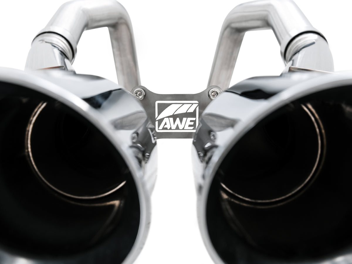 AWE Track Edition Axleback Exhaust for C7 Corvette - 4.5" Chrome Silver Tips