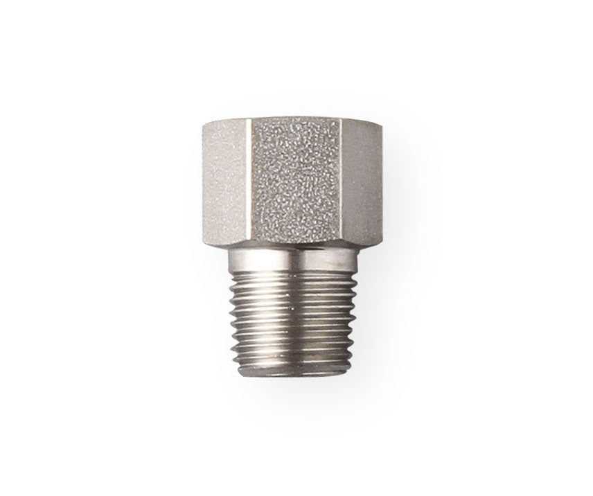 Hardline Adapter - Stainless Steel - 1/8" NPT Male to 10mm x 1.0 Concave Flare Female.