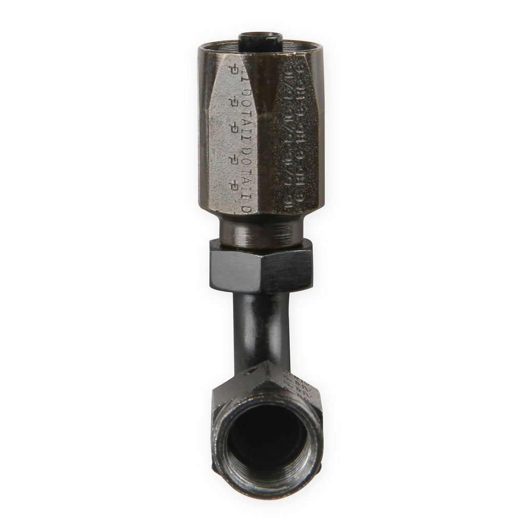 Power Steering Hose End - 90 Degeee -6 AN - Steel w/ Black Chromate Finish