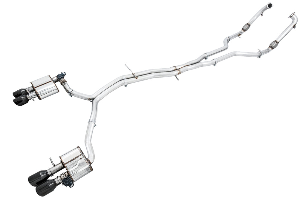 AWE SwitchPath™ Exhaust for Audi B9 S5 Coupe - Non-Resonated - 4" Diamond Black Tips