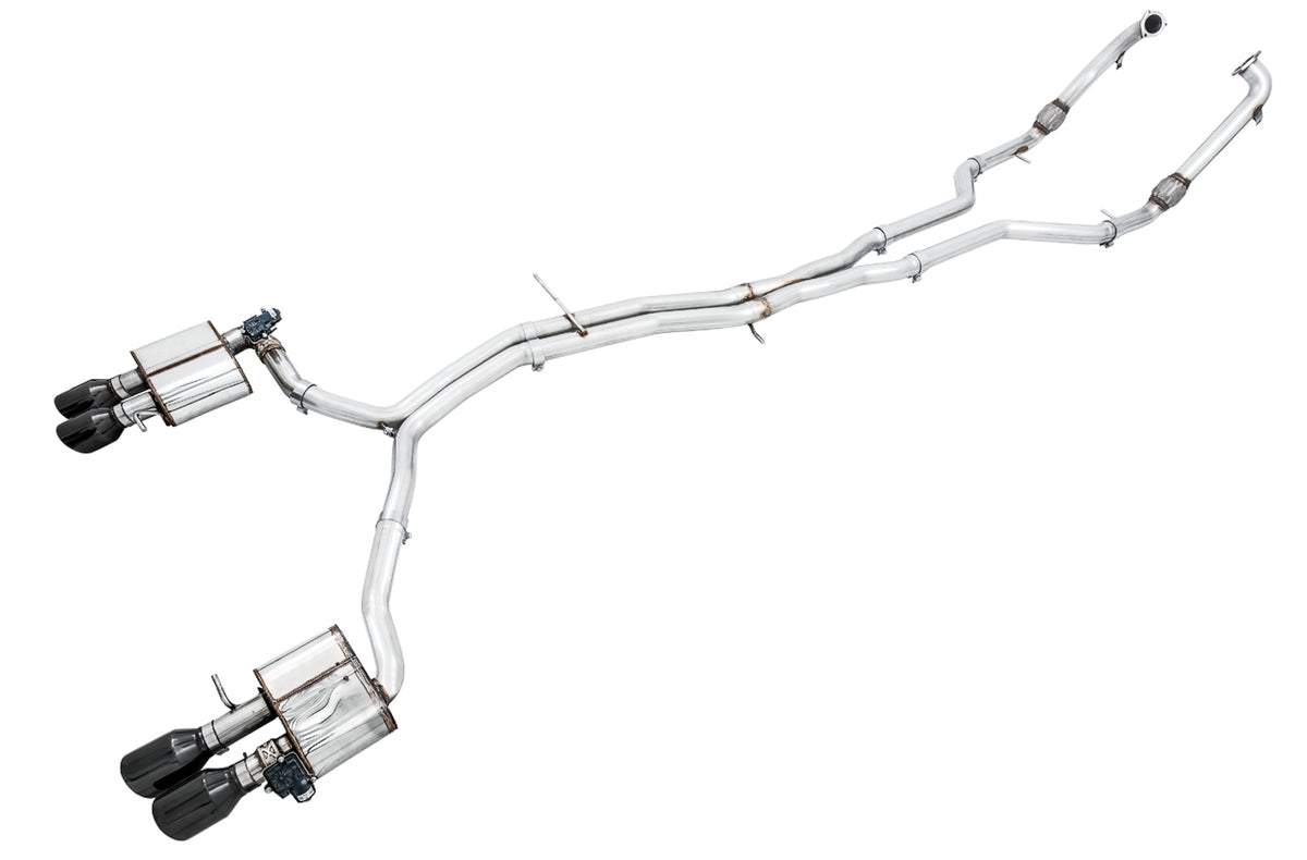 AWE SwitchPath™ Exhaust for Audi B9 S5 Coupe - Non-Resonated - 4" Diamond Black Tips
