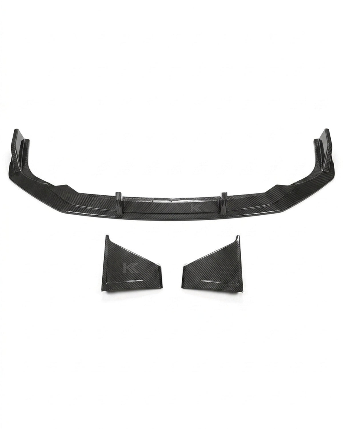 2020–2021 Audi RS7 C8 Sportback Front Bumper Diffuser Lip Set – Pre-Preg Dry Carbon Fiber