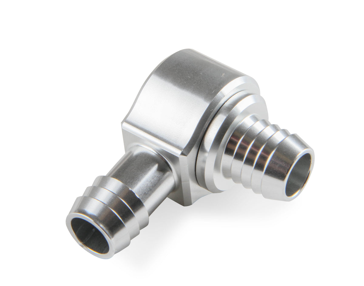 .588" Barb for Booster Grommet (fits Grommet w/ 13/16" OD on Booster), 1/2" Hose Barb for Engine Vacuum, Clear Anodized Finish, 1/2" Vacuum Hose Fits Most GM LS Engines