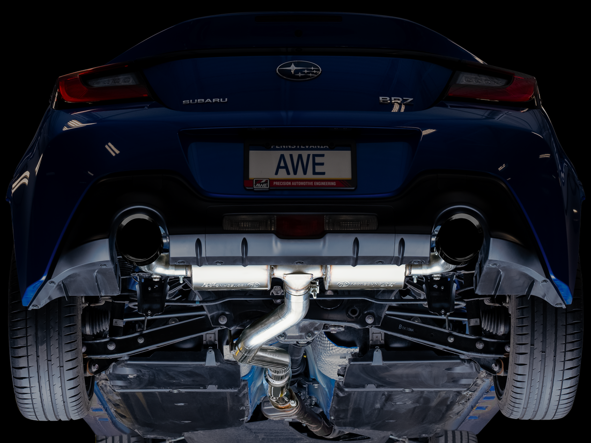 AWE Touring Edition Exhaust for Subaru BRZ / Toyota GR86 / Toyota 86 / Scion FR-S - 5" Diamond Black Tips