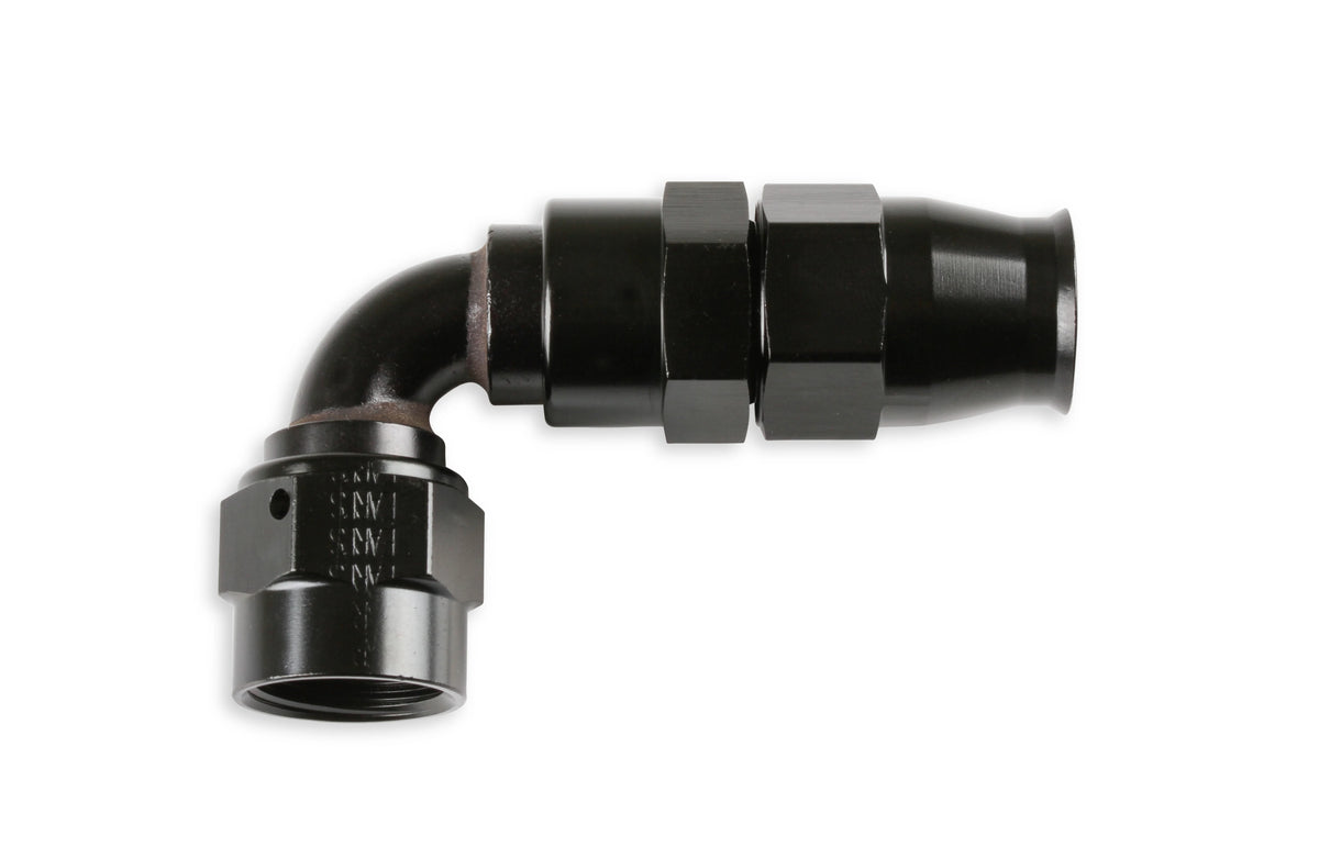 -8 AN Twist-on (Dynamic Swivel) 90 Degree Bent Tube Hose-End