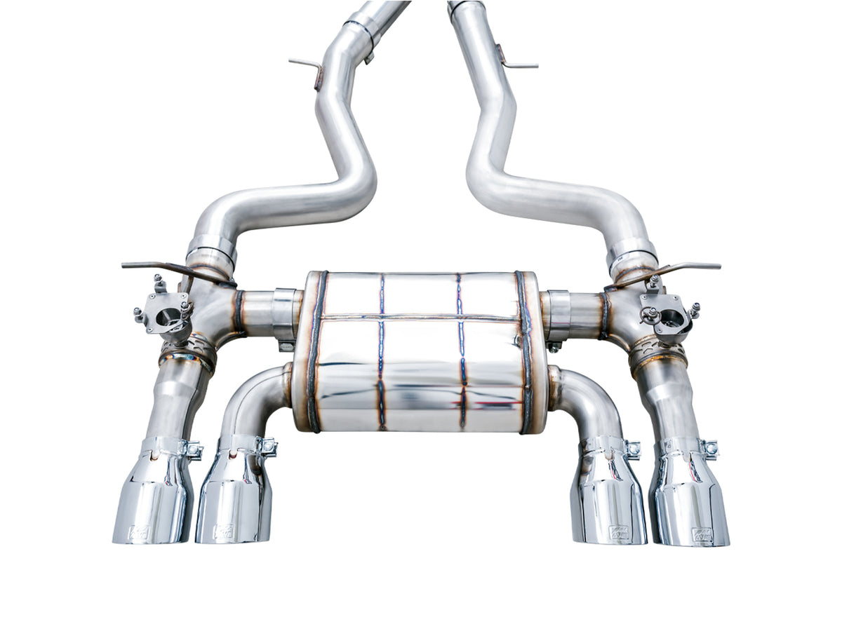 AWE SwitchPath™ Catback Exhaust for BMW F8X M3/M4 - 4" Chrome Silver Tips