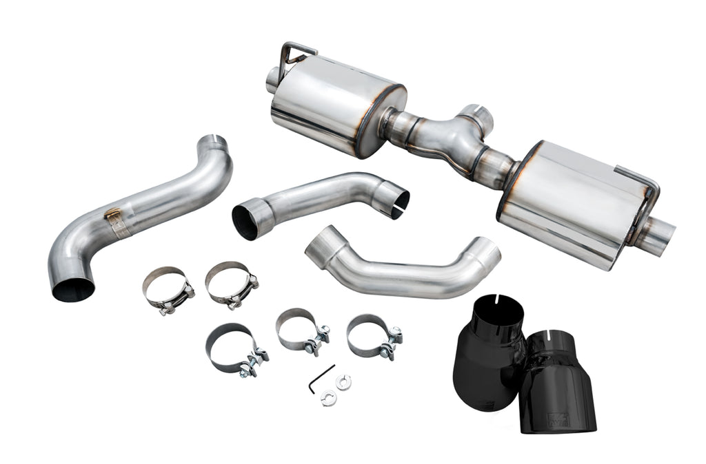 AWE Tread Edition Axleback Dual Exhaust for Jeep JL/JLU 3.6L/2.0T - Diamond Black Tips