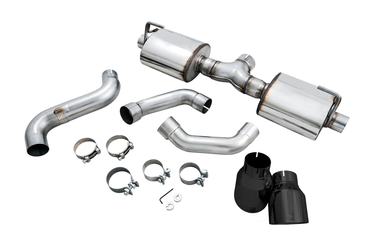 AWE Tread Edition Axleback Dual Exhaust for Jeep JL/JLU 3.6L/2.0T - Diamond Black Tips
