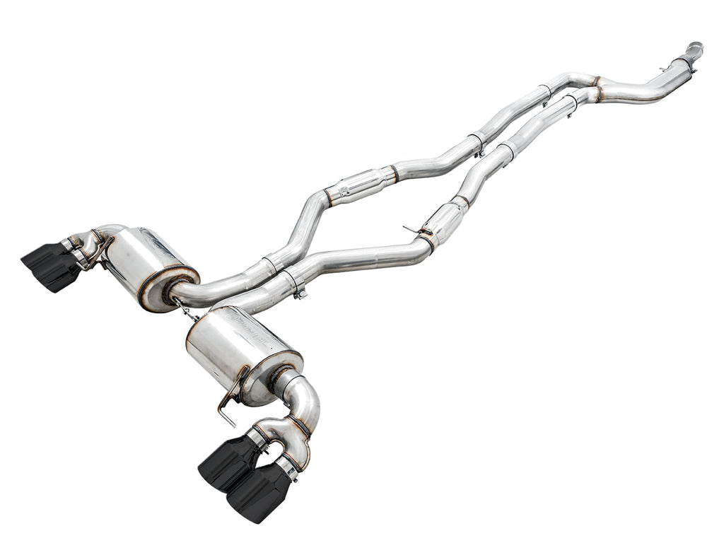 AWE Resonated Touring Edition Exhaust for G2X M340i / M440i - 4" Diamond Black Tips
