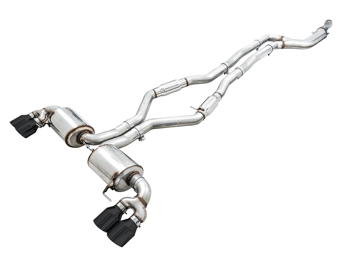 AWE Resonated Touring Edition Exhaust for G2X M340i / M440i - 4" Diamond Black Tips