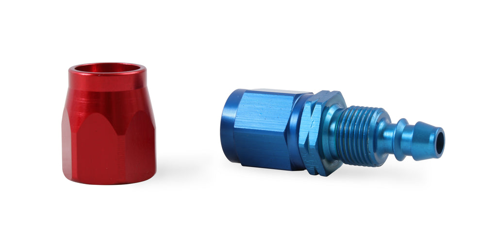 Earls Straight Auto-Fit Hose End AN -4 - Red/Blue