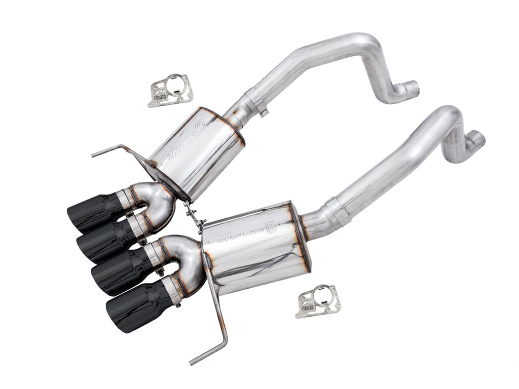 AWE Track Edition Axleback Exhaust for C7 Corvette - 4.5" Diamond Black Tips