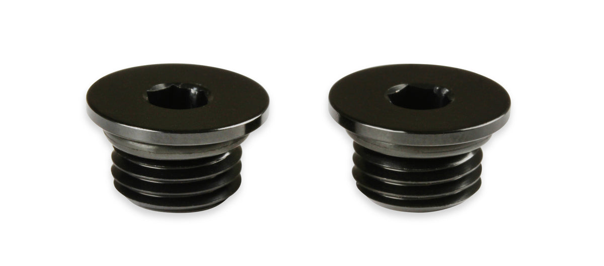-3 AN Port Plug w/ O-Ring Seal, Black Anodized Aluminum - 2 pieces