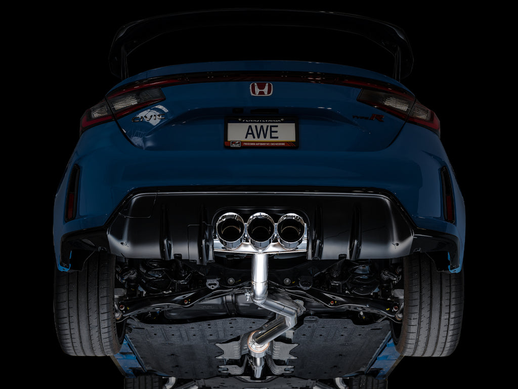 AWE Track Edition Exhaust for FL5 Civic Type R - Triple Chrome Silver Tips