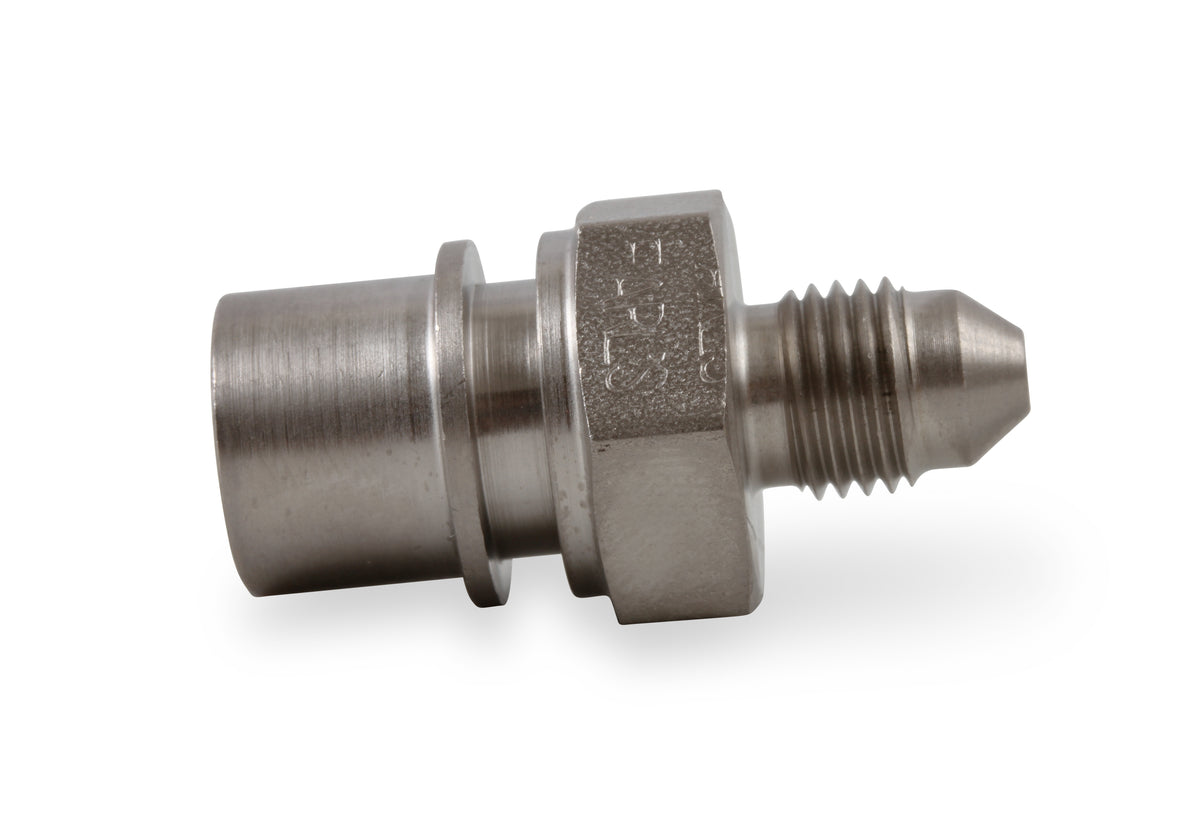 Tubing Adapter Thread Size -3AN To 3/8"-24 Female Inverted Flare 1 Per Package Electroless Nickel Plated Steel
