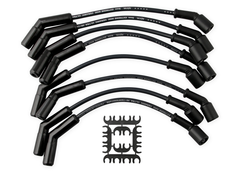 Spark Plug Wire Set - Extreme 9000 Black Ceramic-Chevy/GM 01-04-3/4 & 1 Ton 8.1L - This custom fit extreme heat black ceramic boot spark plug wire set fits Chevy / GM 2001-2004 - 3/4 & 1 Ton 8.1L.