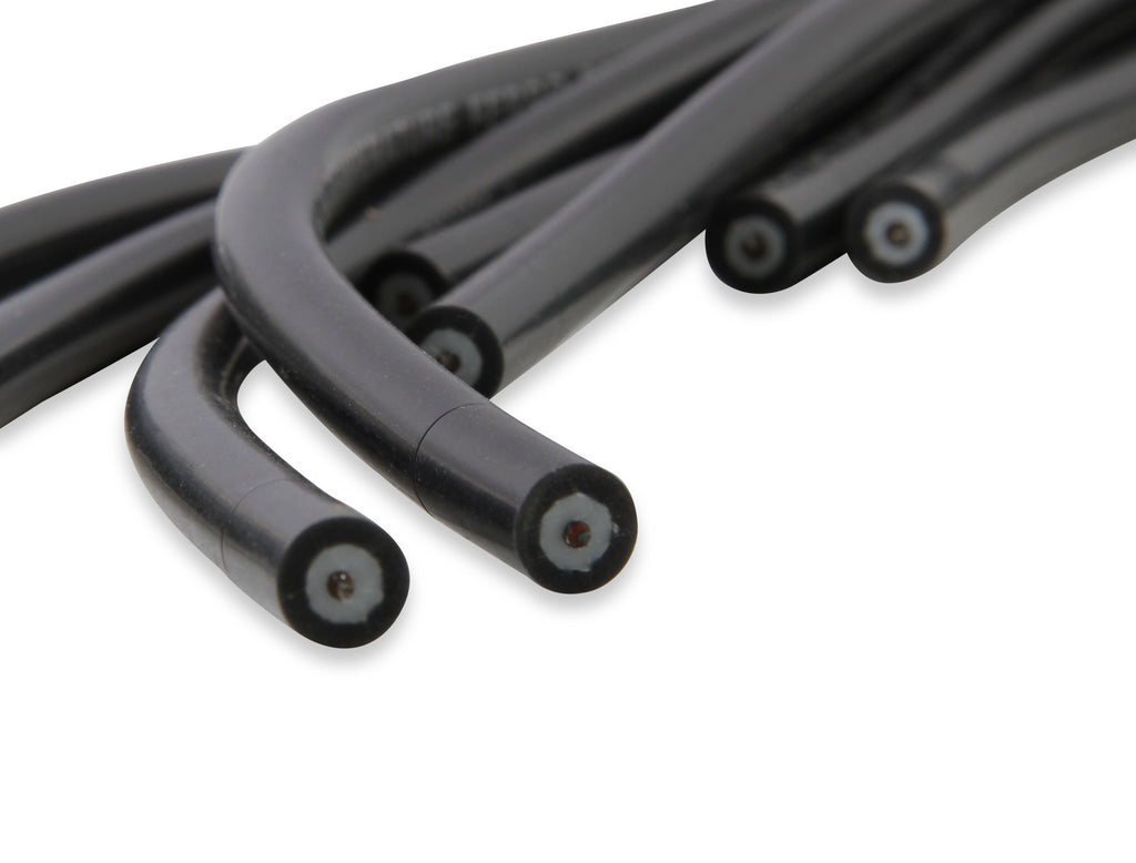 Spark Plug Wire Set - Universal - 135 Deg White Ceramic Boots - 9002C, Spark Plug Wires, Pro Fit Ceramic, Spiral Core, 8mm, Black, Set
