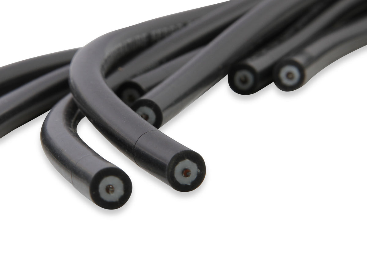 Spark Plug Wire Set - Universal - 135 Deg White Ceramic Boots - 9002C, Spark Plug Wires, Pro Fit Ceramic, Spiral Core, 8mm, Black, Set