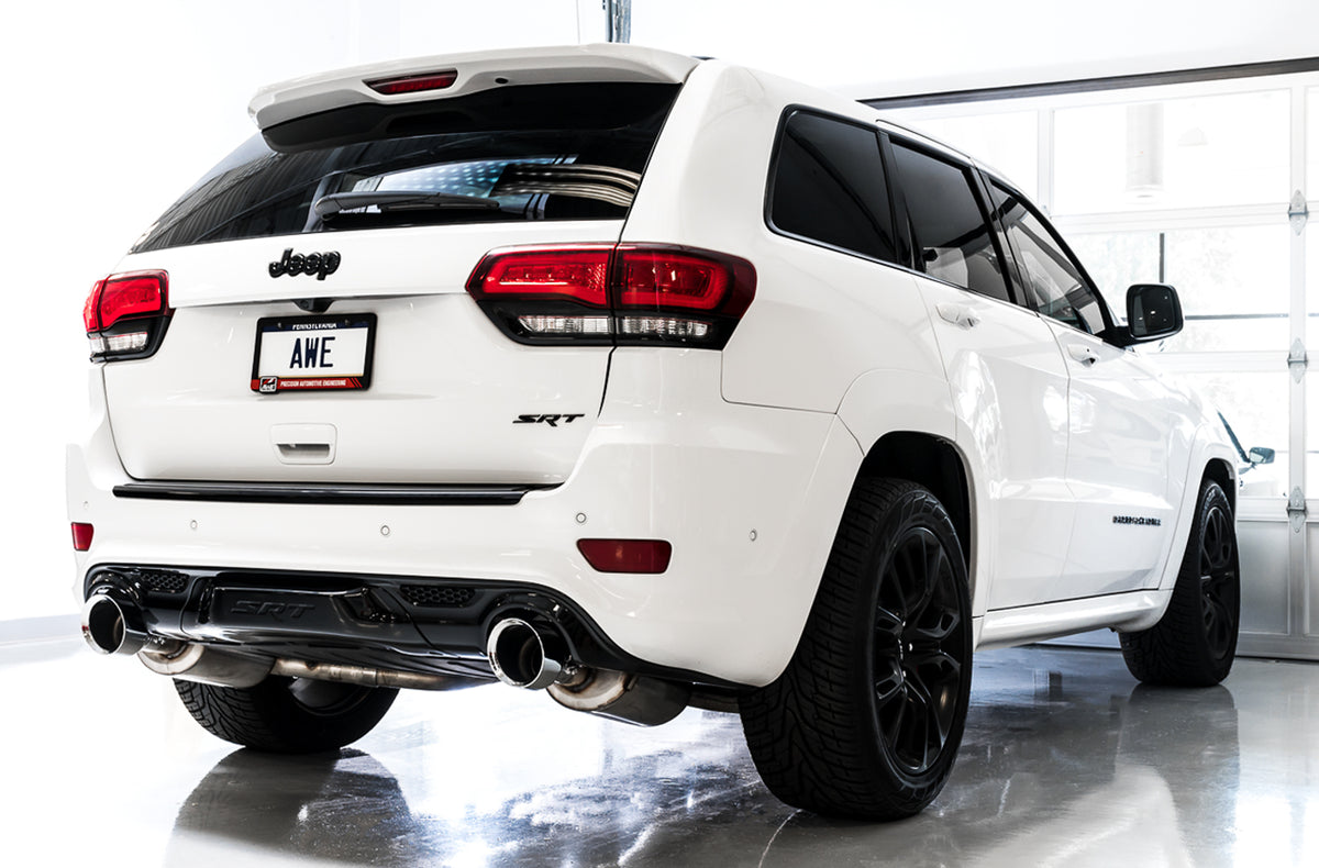 AWE Track Edition Exhaust for Jeep Grand Cherokee SRT - Diamond Black Tips