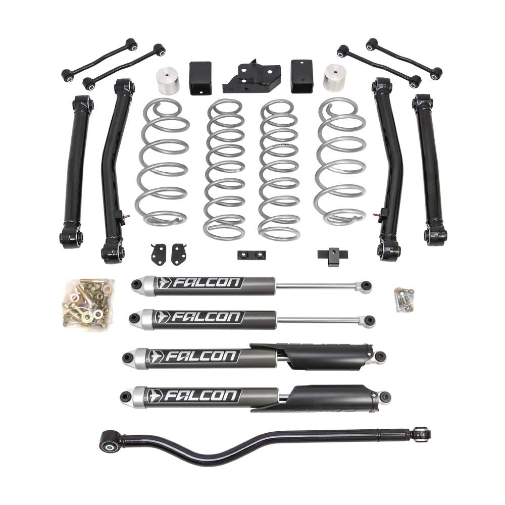 Terrain Flex 4-Arm Kit With Falcon 2.1 Monotube Shocks 2018-2026 Jeep JL Wrangler