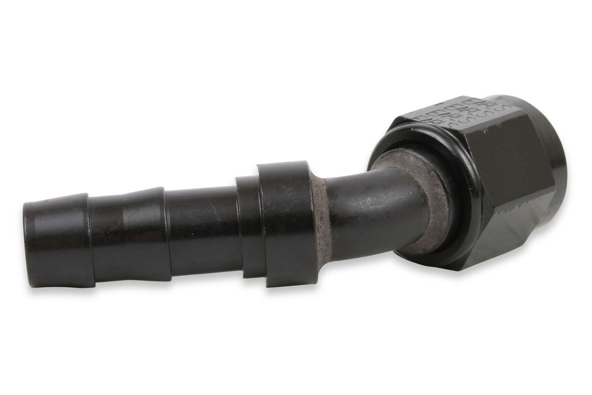Black Anodized Lightweight Direct Replacement for Brass Push Lock Type Hose Ends.