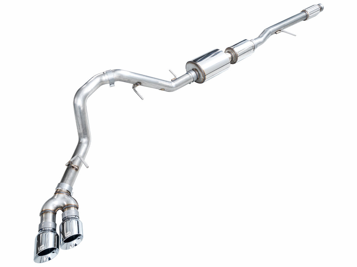 AWE 0FG Catback Side Exit Exhaust for 2021+ Suburban/Yukon XL 5.3L - 4.5" Chrome Silver Tips - 3015-32008