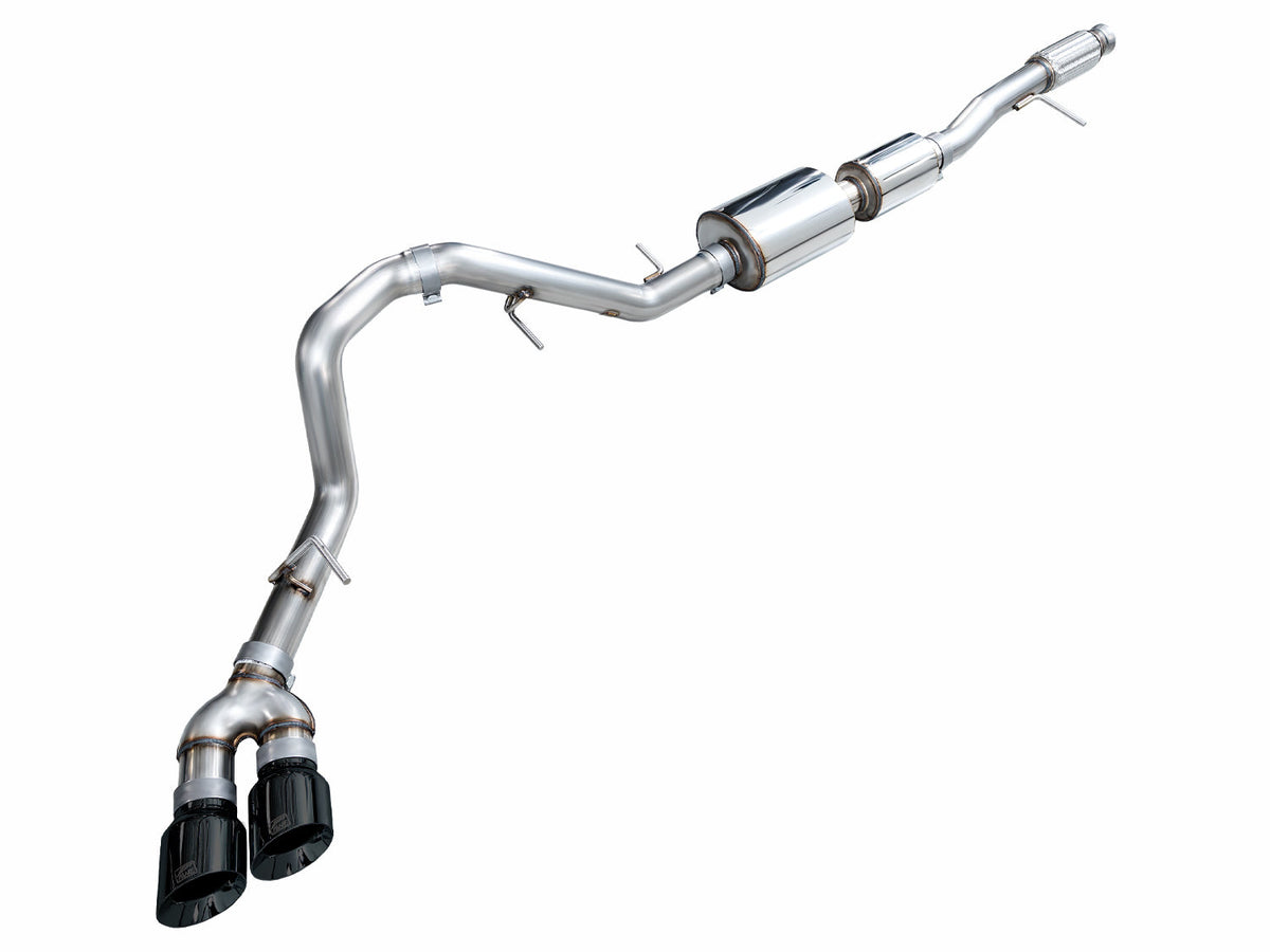 AWE 0FG Catback Side Exit Exhaust for 2021+ Tahoe/Yukon 5.3L - 4.5" Diamond Black Tips - 3015-33007