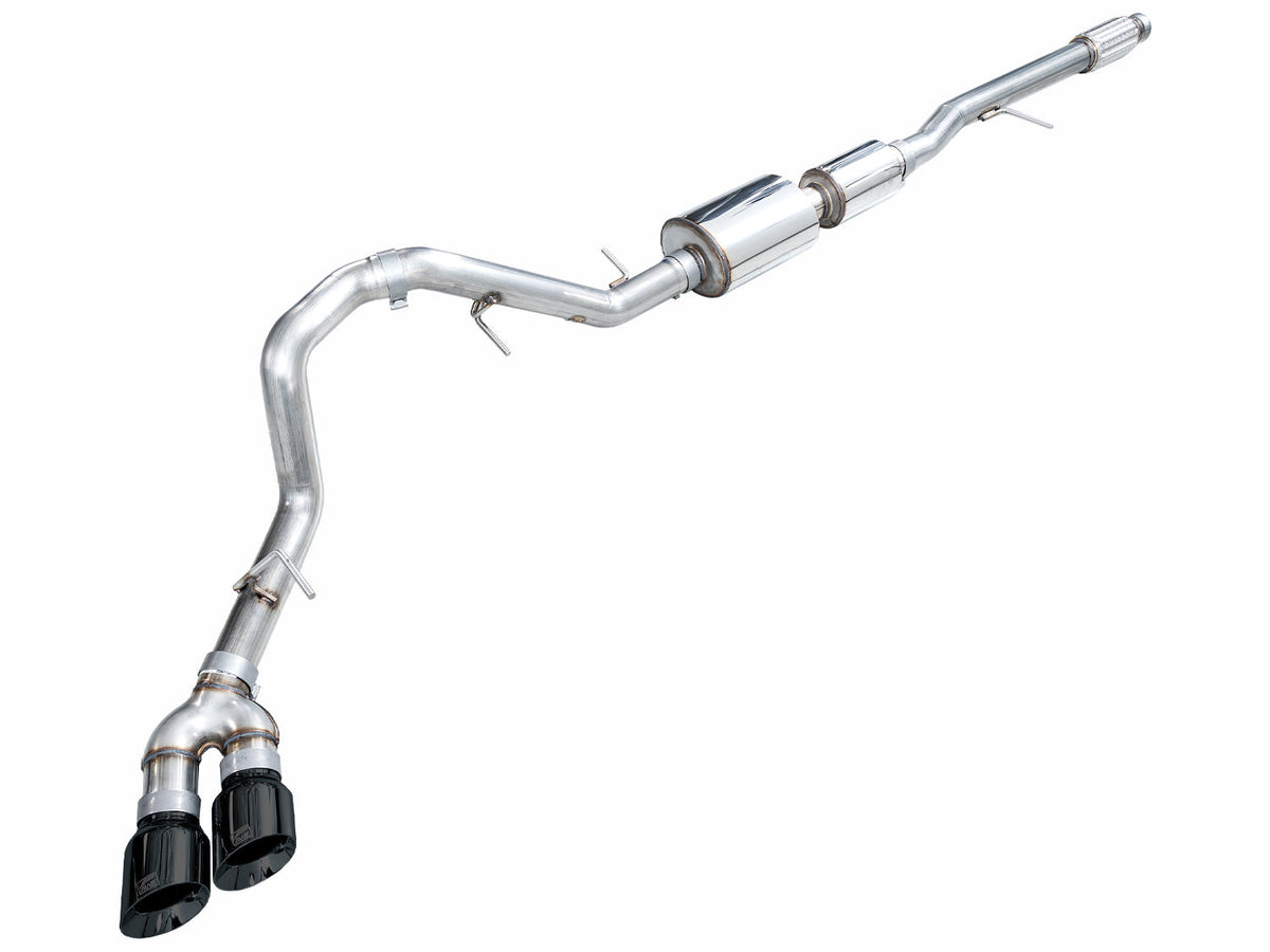 AWE 0FG Catback Side Exit Exhaust for 2021+ Suburban/Yukon XL 5.3L - 4.5" Diamond Black Tips - 3015-33008