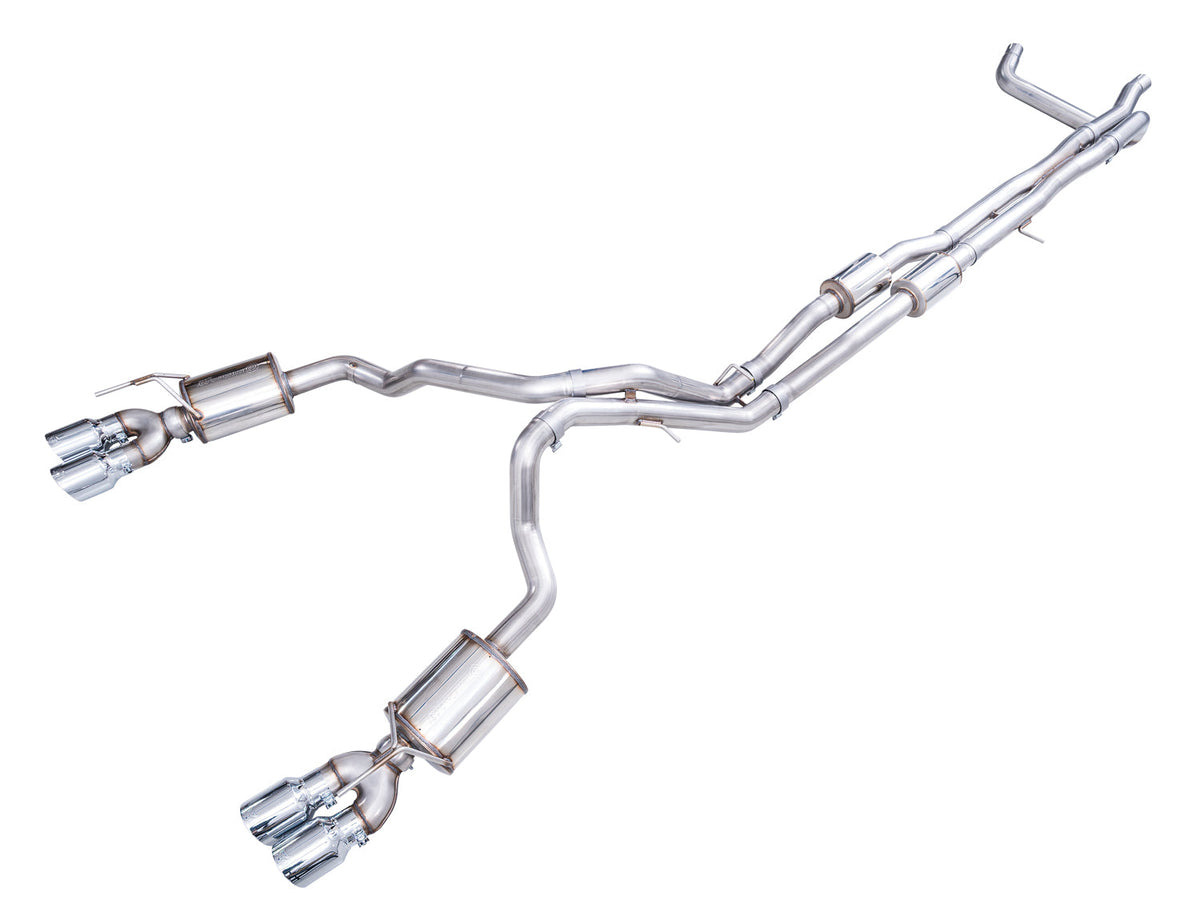 AWE 0FG Catback Exhaust for 2021+ Suburban/Yukon XL 6.2L - 4.5” Chrome Silver Tips