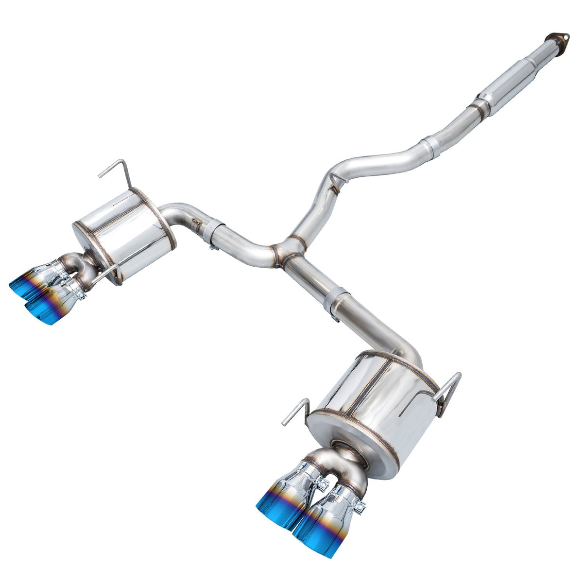 AWE Touring Edition Exhaust for VA STI / GV WRX / GV STI Sedan - 4" Vapor Blue Quad Tips