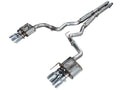 AWE SwitchPath™ Cat-back Exhaust for '18-'23 S550 Mustang GT - Quad Chrome Silver Tips