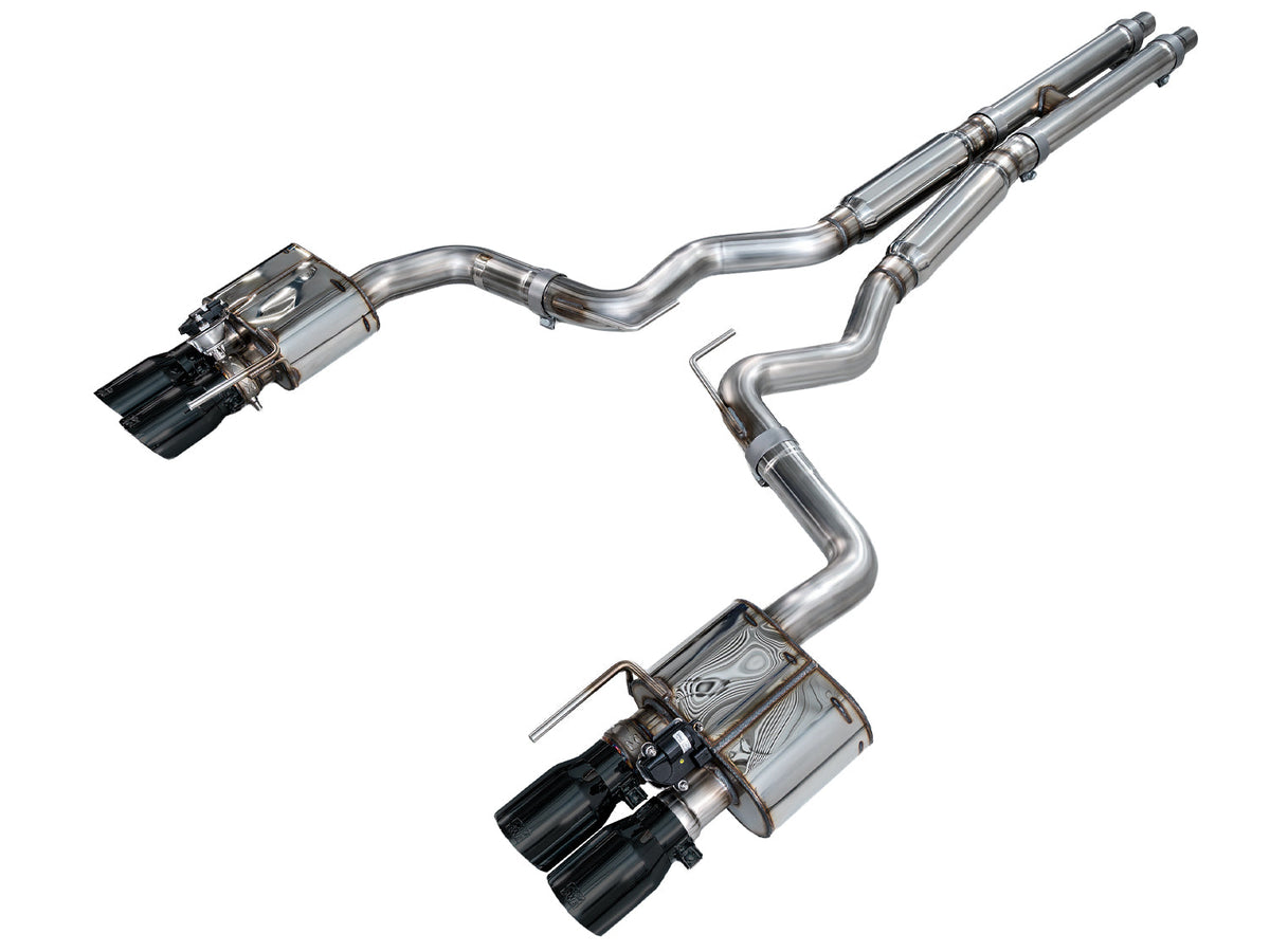 AWE SwitchPath™ Cat-back Exhaust for '18-'23 S550 Mustang GT - Quad Diamond Black Tips