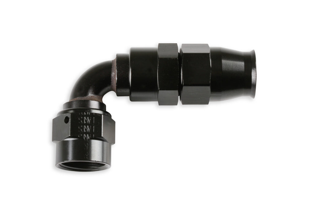 -6 AN Twist-on (Dynamic Swivel) 90 Degree Bent Tube Hose-End