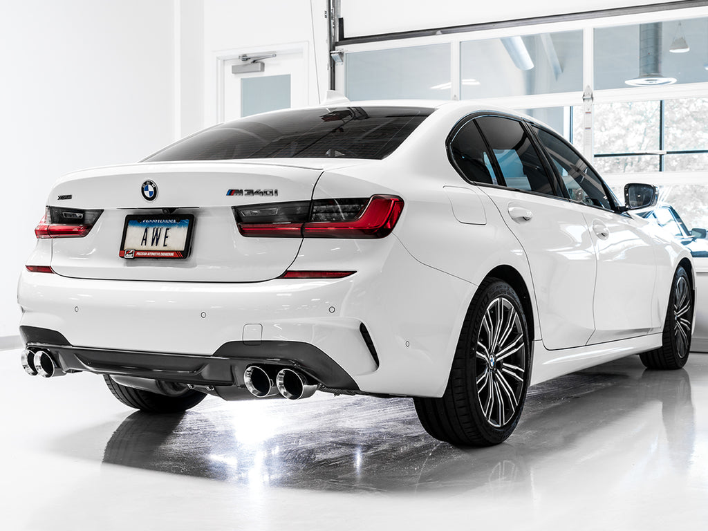 AWE Non-Resonated Touring Edition Exhaust for G2X M340i / M440i - 4" Chrome Silver Tips